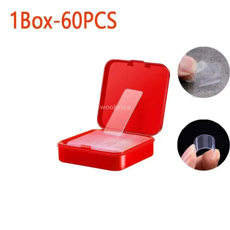 Reusable Nano Double-Sided Transparent Adhesive Tape – Super Strong Waterproof Wall Mount Strips (60/120/180/240/300 pcs)