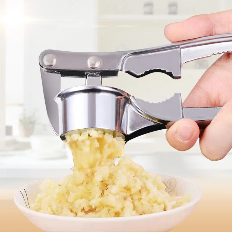 Stainless Steel Garlic Press Crusher Squeezer Manual Garlic Mincer Kitchen Tool