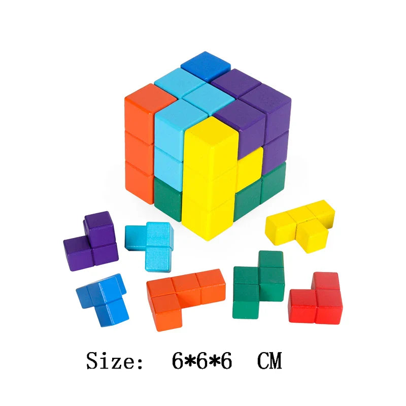 Wooden Lu Ban Brain Teaser 3D Puzzle – Educational Logic Game for Kids & Adults