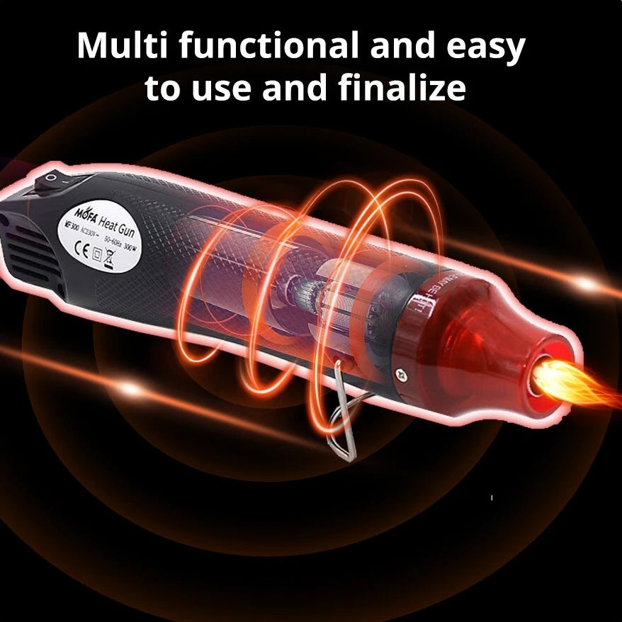 Mini Hot Air Gun 110/220V 300W Electric Heat Gun for DIY Soldering & Shrink Wrap Crafts with Stand