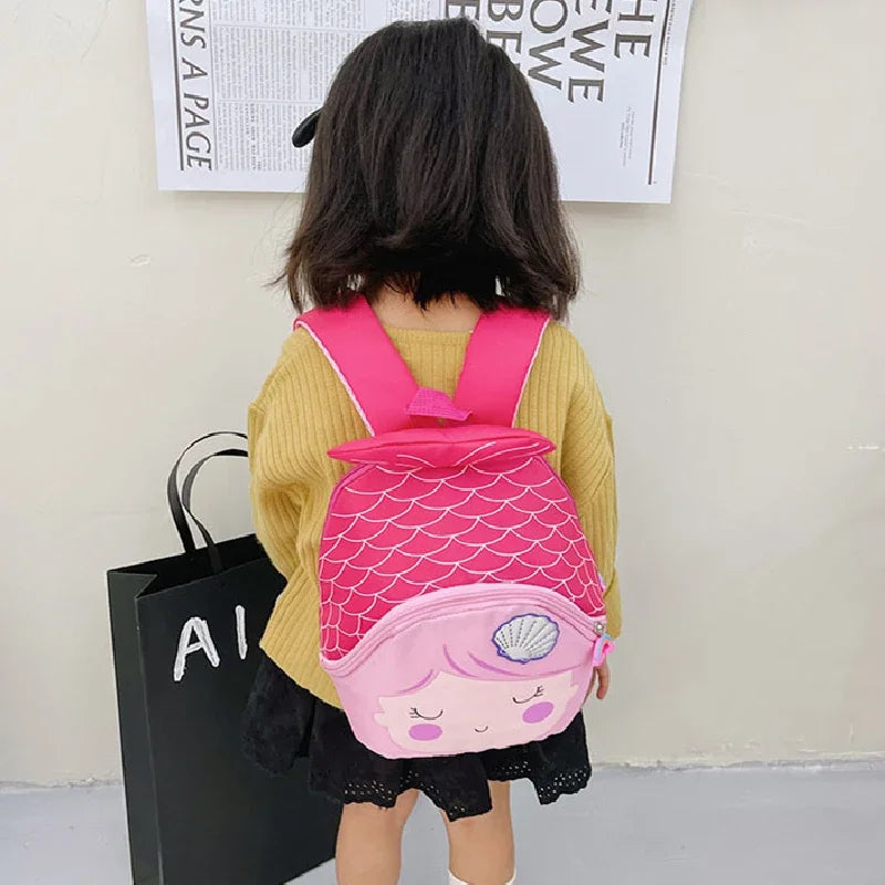 Sequin Mermaid Fishtail Toddler Backpack – Cartoon Princess School Bag for Kids