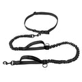 Hands-Free Double Elastic Reflective Dog Leash — Retractable Running Waist Belt, Adjustable Waist 27.6–47.2 in (70–120 cm), Leash 63–102 in (160–260 cm)