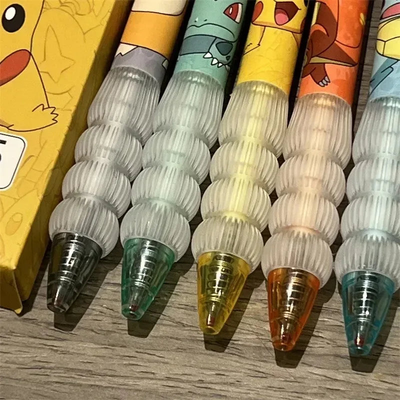 5-Pack Pokemon Gel Pen Set - Pikachu, Squirtle & Charmander Press Gel Pens for School, Office & Gifts