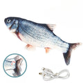 USB-Powered Interactive Cat Plush Toy Fish Grass Design — Bite-Resistant Kitten Chew Toy for Teeth Cleaning, 10.2 x 3.9 in (26 x 10 cm)
