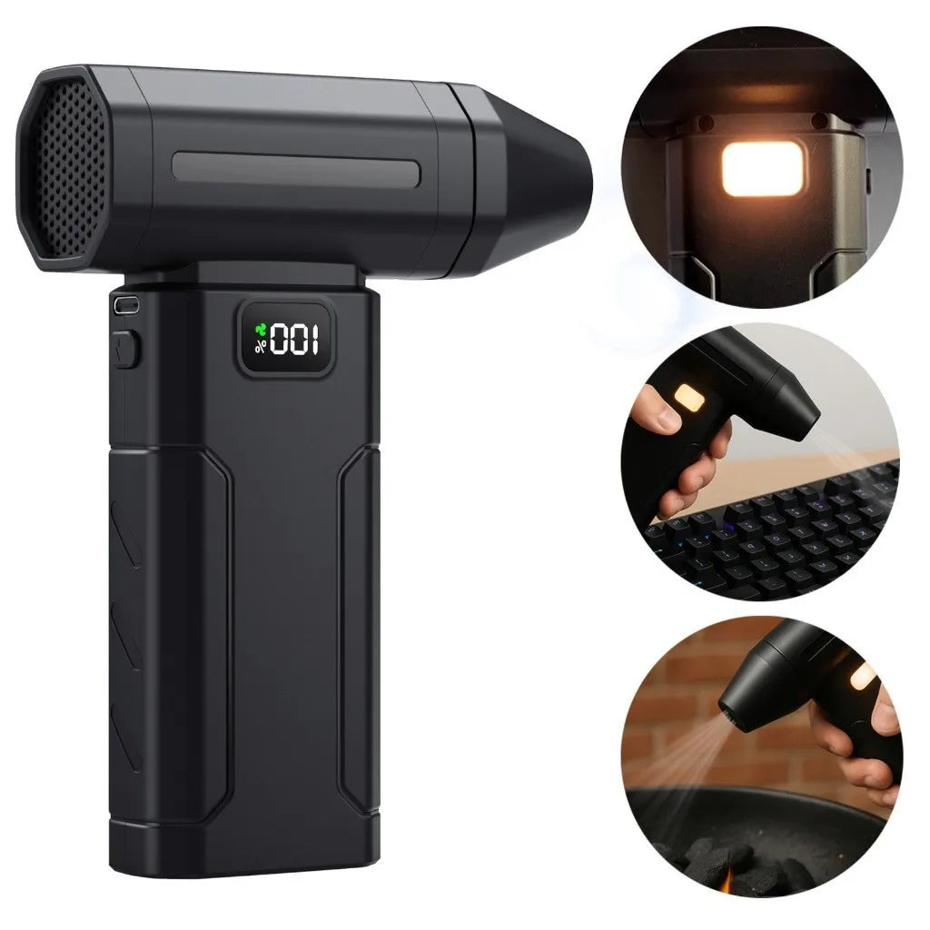Portable USB Turbo Blower 3000mAh — 200W / 200 CFM for Dust Cleaning, Barbecue, and Equipment