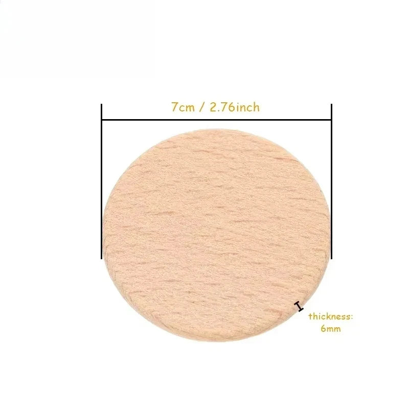 50/100 Pack 4–7 cm (1.57–2.76 in) Unfinished Beech Wood Rounds – Smooth DIY Craft Discs for Painting, Laser Engraving & Home Decor