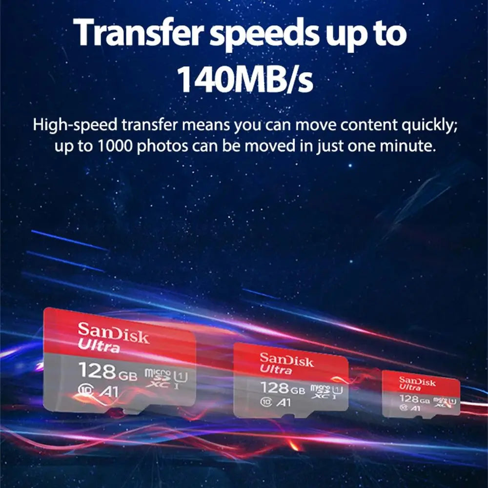 High-Speed microSD TF Card — A1 UHS-I Class 10 V10, 32GB / 64GB / 128GB / 256GB