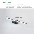 LED Bathroom Mirror Wall Light - Waterproof Modern Flat Touch Vanity Lamp, White/Black