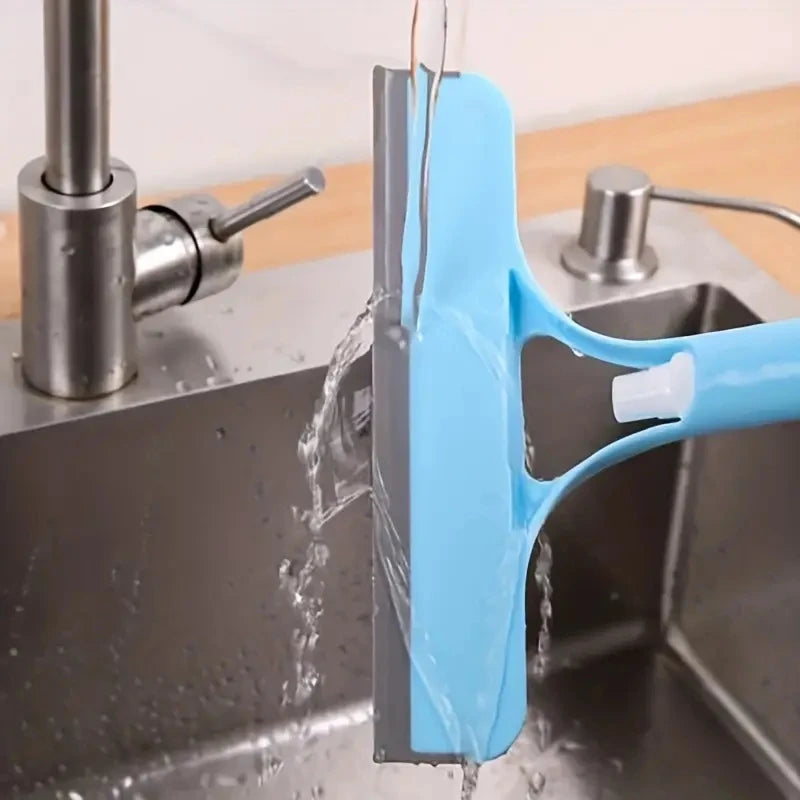 3-in-1 Glass Cleaning Tool — Squeegee, Scraper & Spray Bottle for Windows, Mirrors & Shower Doors