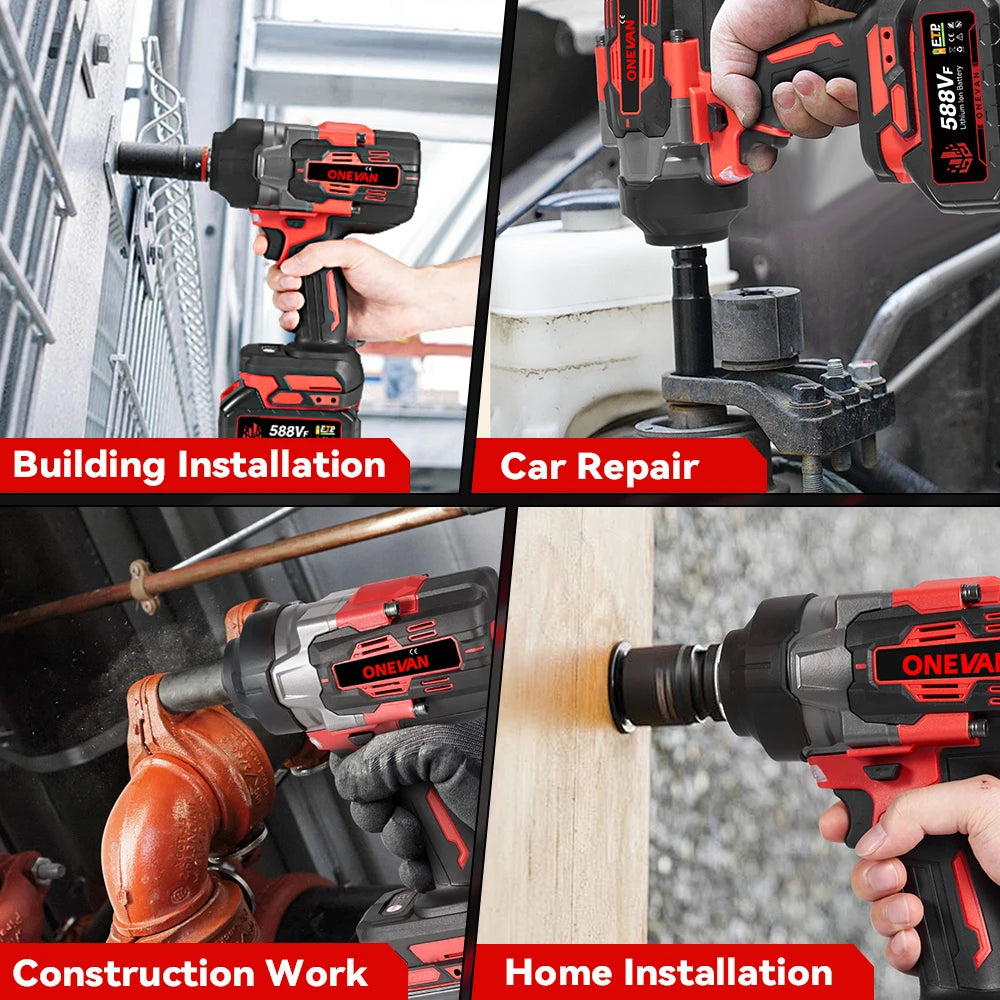 Brushless Cordless Impact Wrench 2800 N·m (2800W) 1/2 in (12.7 mm) Drive — 18V Battery Compatible (Battery Not Included)