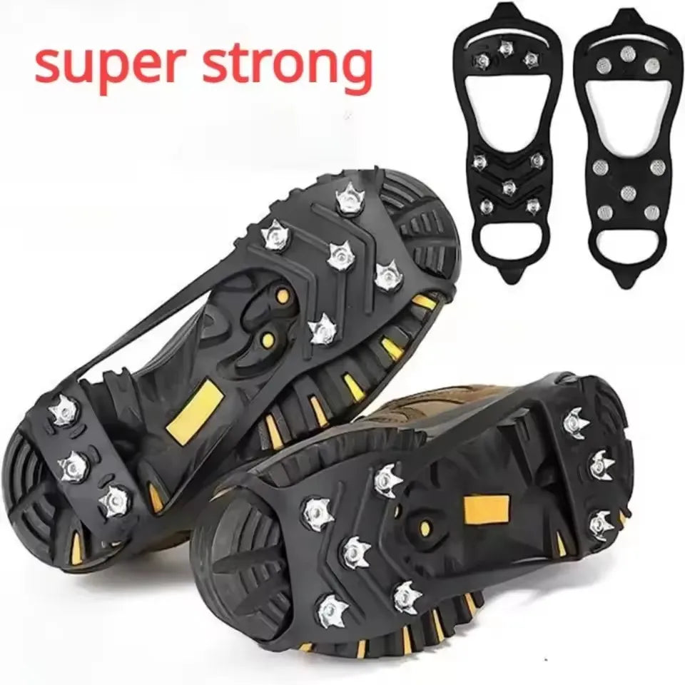 8-Spike Ice Grippers for Shoes — Universal Fit Ice Crampons, Anti-Slip Traction for Winter Hiking & Snow