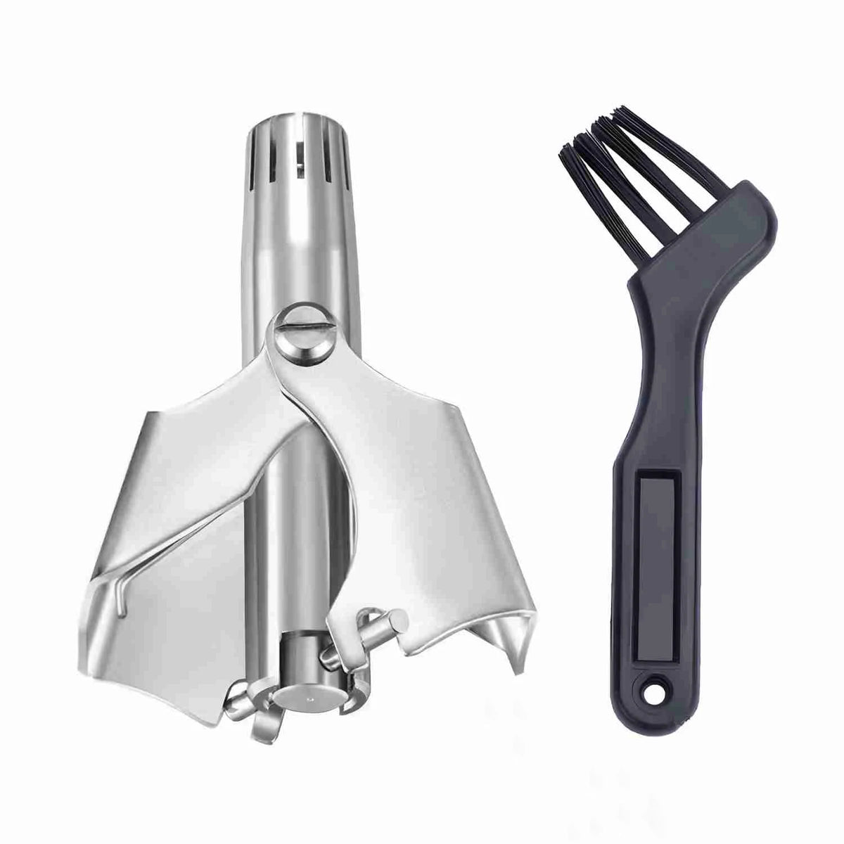 Portable Manual Nose & Ear Hair Trimmer for Men and Women, Waterproof Stainless Steel with Cleaning Brush