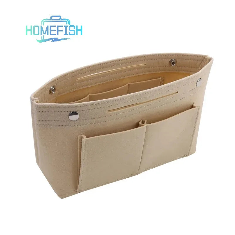 Multifunction Felt Insert Makeup Bag - Travel Cosmetic Organizer & Inner Purse for Women