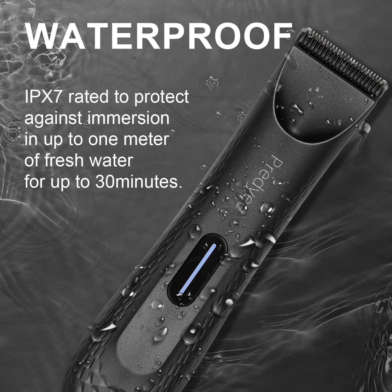 Waterproof Electric Body & Groin Hair Trimmer for Men, Replaceable Ceramic Blade, USB Rechargeable