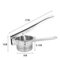 Stainless Steel Potato Ricer & Fruit Press - Handheld Masher for Mashed Potatoes, Purees & Juices