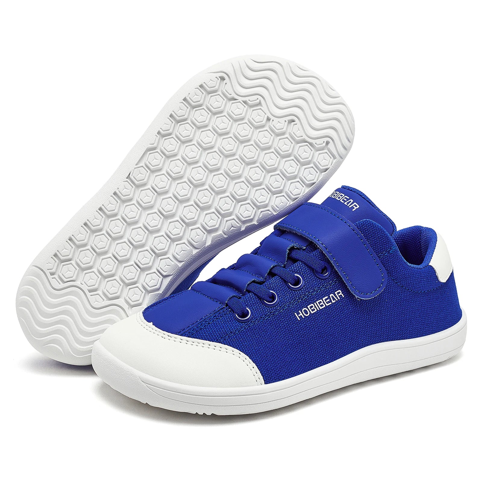 Kids Barefoot Wide Toe Minimalist Sneakers Unisex Lightweight Hook & Loop PU Leather & Textile Shoes