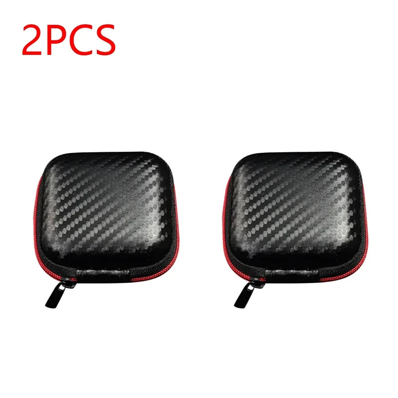 Compact EVA Earphone Case Zipper Pouch - Portable Hard Shell Headphone Storage 3 x 3 x 1.1 in (7.5 x 7.5 x 2.9 cm)