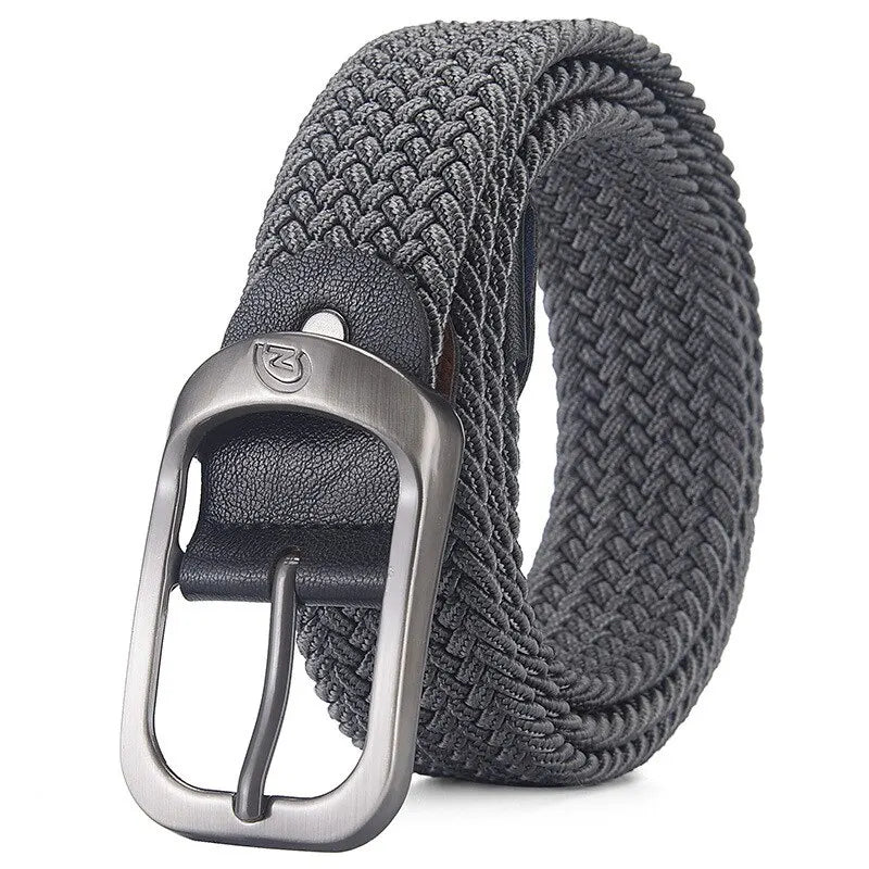 Woven Elastic No-Hole Belt – Unisex Stretch Adjustable Belt for Outdoor, Climbing & Work (3.3 cm / 1.3 in)