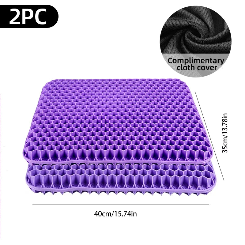 Gel Seat Cushion Honeycomb Breathable Cooling Coccyx Pillow for Tailbone Pain Relief for Office, Car & Wheelchair
