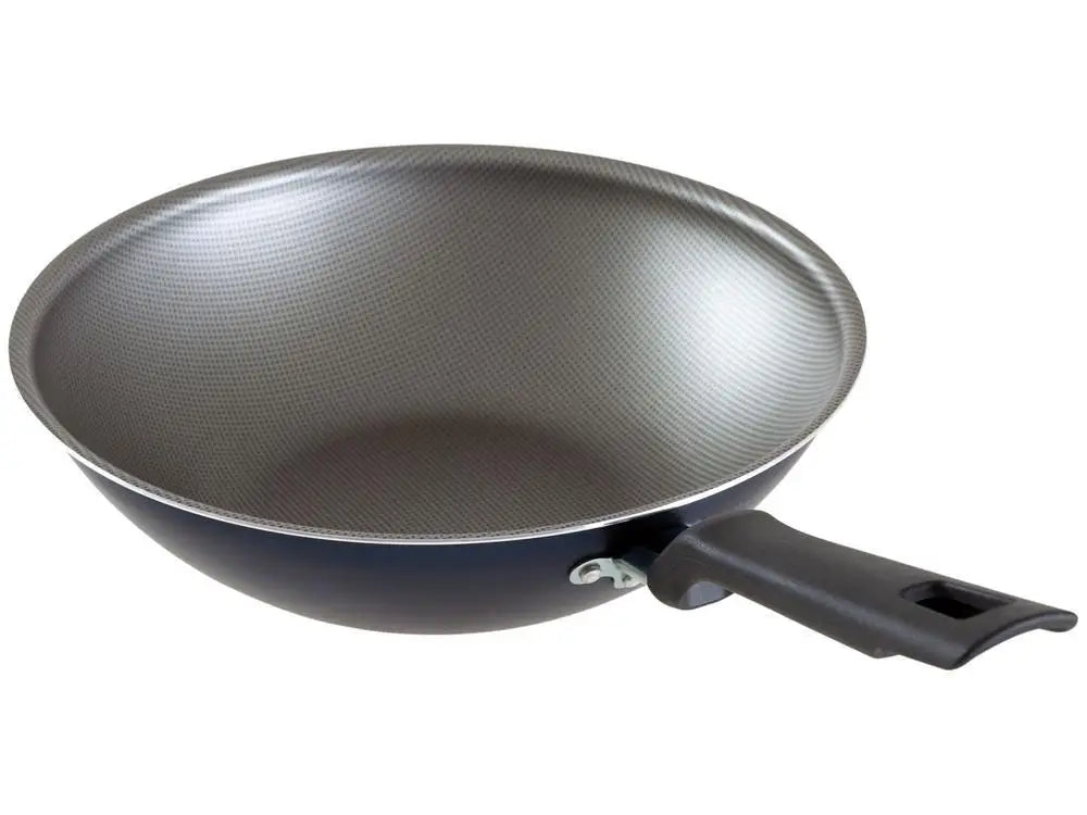 Non-Stick Aluminum Wok Pan 24 cm (9.5 in), 2.2 L Blue, Heat-Resistant Bakelite Handle, Dishwasher Safe
