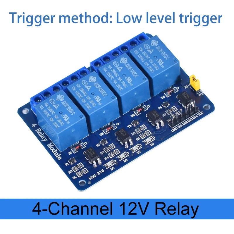 1/2/4/6/8-Channel DC Relay Module Board Shield with Optocoupler — 5V/12V/24V High & Low Level Trigger for Arduino Raspberry Pi