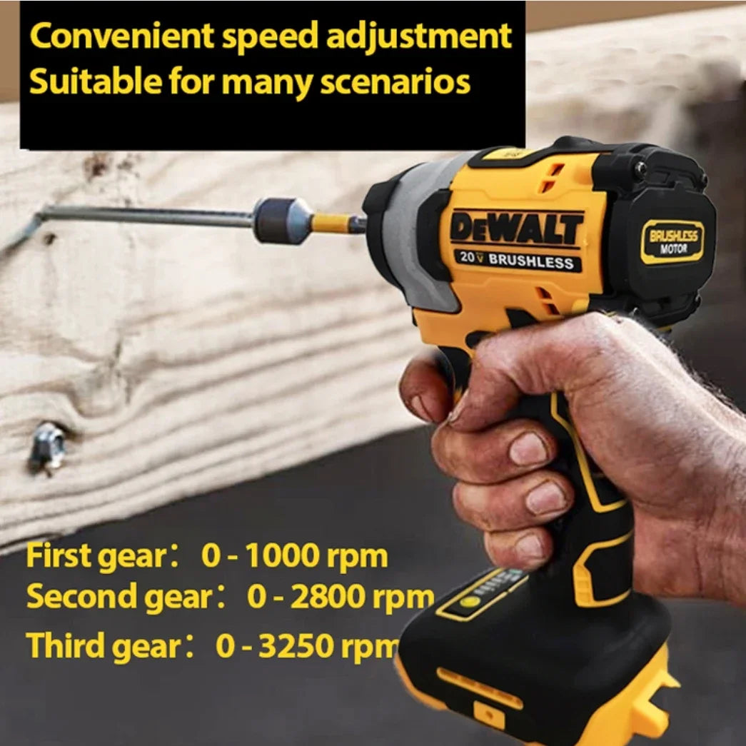 20V Brushless Cordless Impact Driver 3250 RPM High Torque Electric Screwdriver for Home DIY