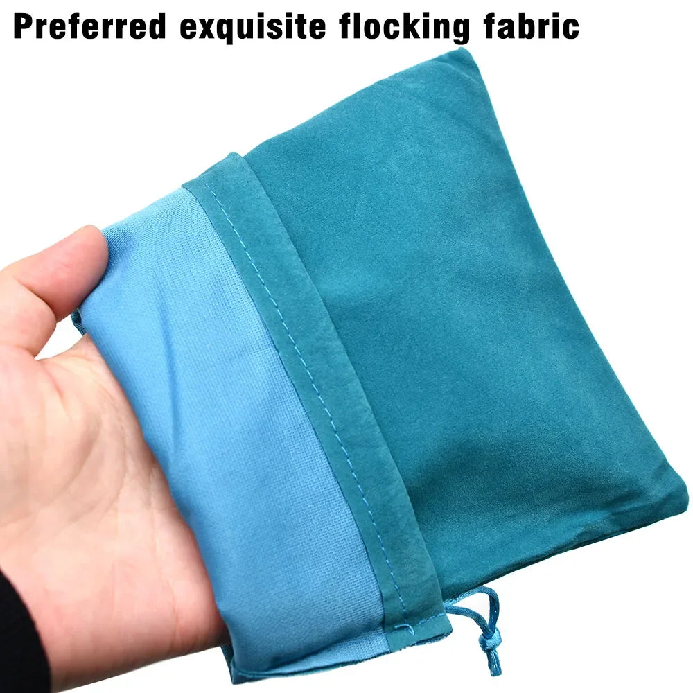 Portable Drawstring Fishing Reel Pouch – Flannel Reel Bag for Tackle, Protective Storage (S/M/L)