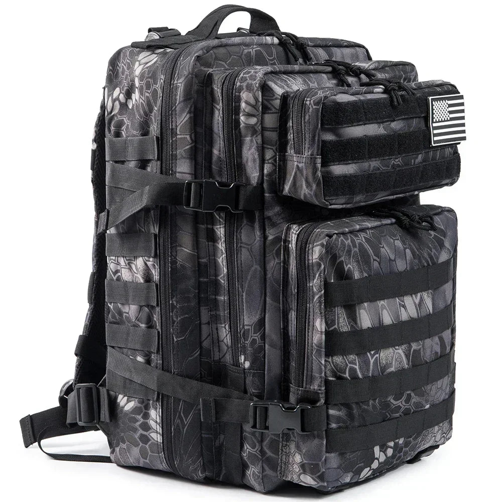 45L (2,746 cu in) Tactical Backpack — 3-Day Outdoor Hiking Camping Trekking Gym Bag for Men & Women