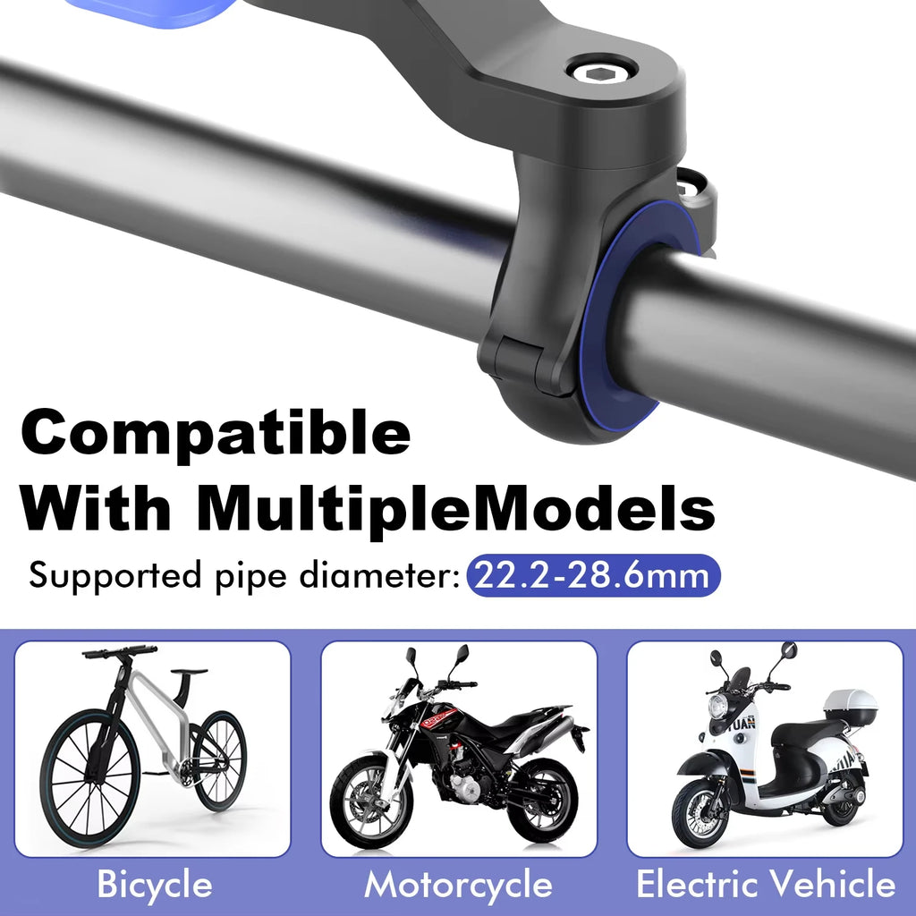 Handlebar Phone Mount for Bike & Motorcycle — Phone Holder Clamp for Smartphones 4.7–7.2 in (12–18.3 cm), Fits 22.2–28.6 mm (0.87–1.13 in)