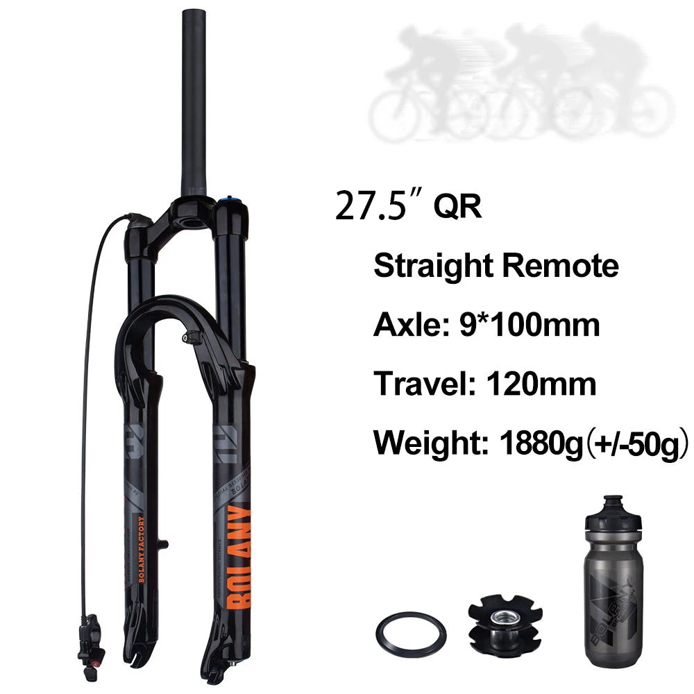 120mm (4.7in) Travel Mountain Bike Air Fork 27.5/29 in, 32mm (1.26in) Stanchion Magnesium Alloy Suspension - Orange