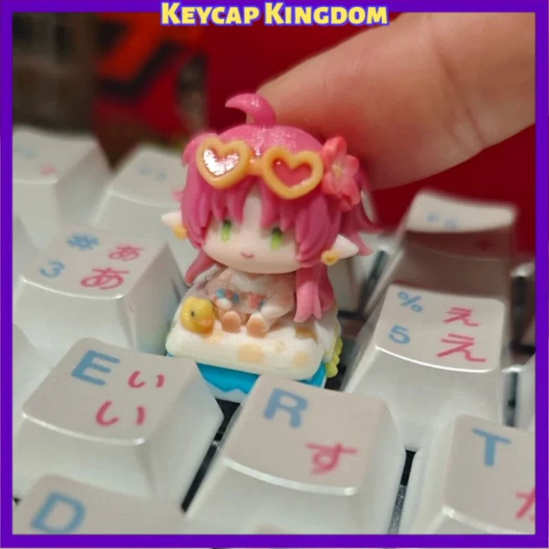 Anime Resin Artisan Keycaps for Mechanical Keyboard, Cute Custom Desktop Ornament PC Gaming Collectible Gift