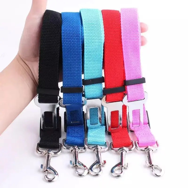 Adjustable Dog Car Seat Belt Leash 17-29 in (43-74 cm) Nylon Safety Restraint with Quick-Release Breakaway Clip