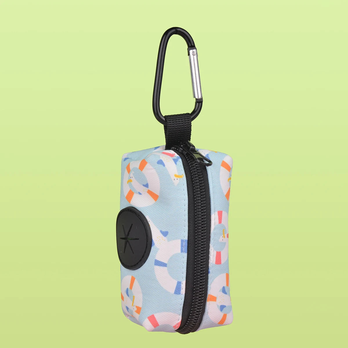 Rainbow Print Dog Poop Bag Holder — Fashion Waste Bag Dispenser with Leash Attachment (No Bags Included)