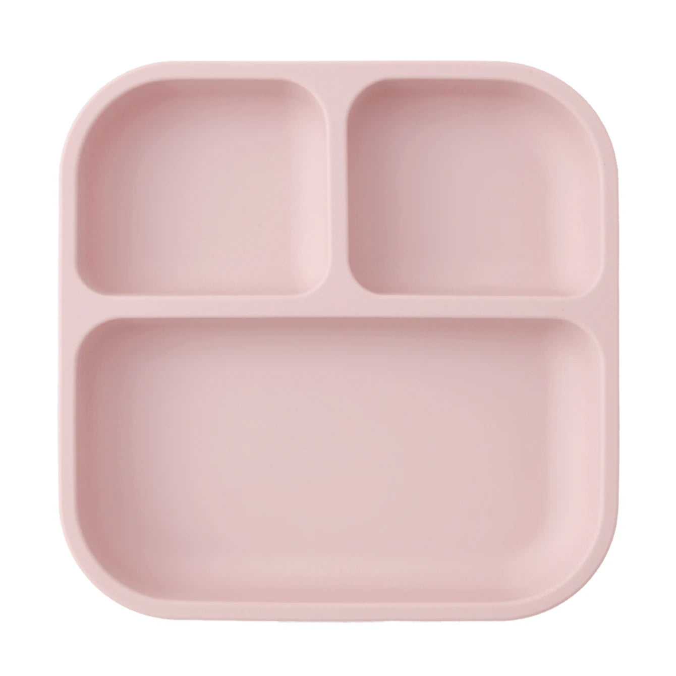 BPA-Free Silicone Suction Divided Baby Plate, Leakproof Toddler Meal Tray, Easy-Clean Kids Dinnerware