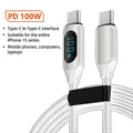 100W USB-C to USB-C PD Fast Charging Cable 1m/2m (3.3ft/6.6ft) High-Speed Data & DisplayPort Video