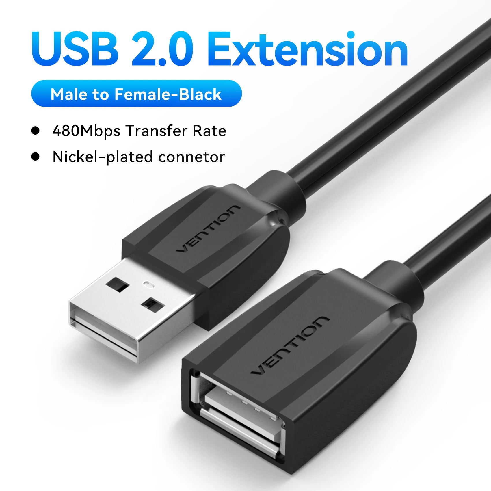 USB 3.0 Extension Cable (Male to Female) – 5Gbps High-Speed USB-A Data & Charging Cord for Smart TV, PS4, Xbox One, PC, Printers