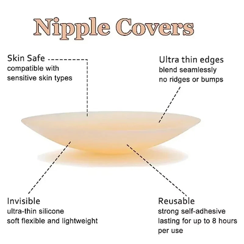 2/6/12-Pack Reusable Self-Adhesive Silicone Nipple Covers Invisible Breast Petals