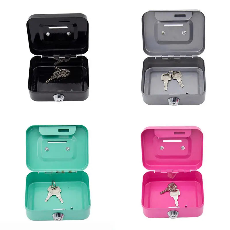 Mini Metal Money Box with Key Lock – Lockable Coin Safe for Adults & Kids