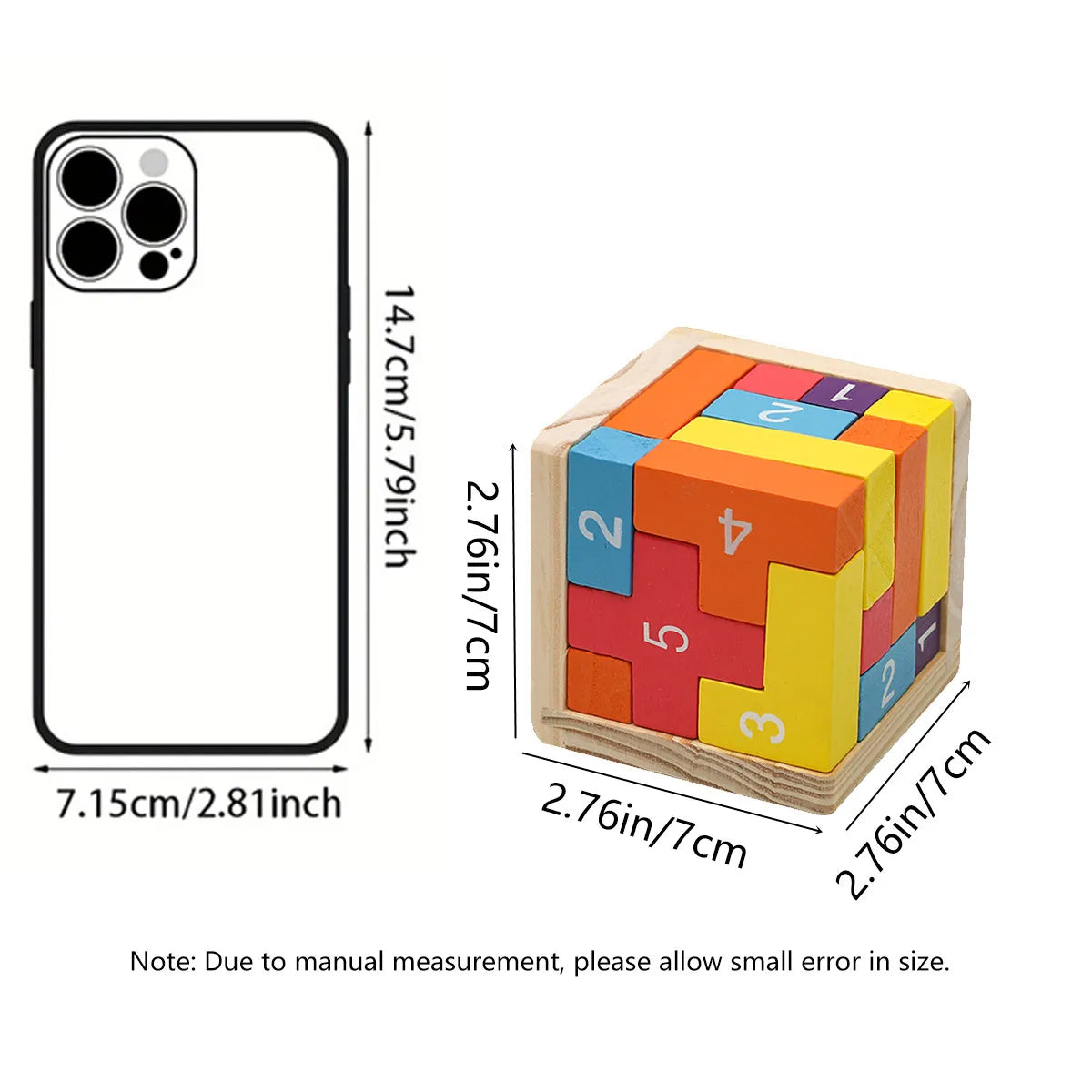 Colorful Wooden Luban Lock Cube 3D Puzzle - Classic Interlocking Brain Teaser for Kids & Adults