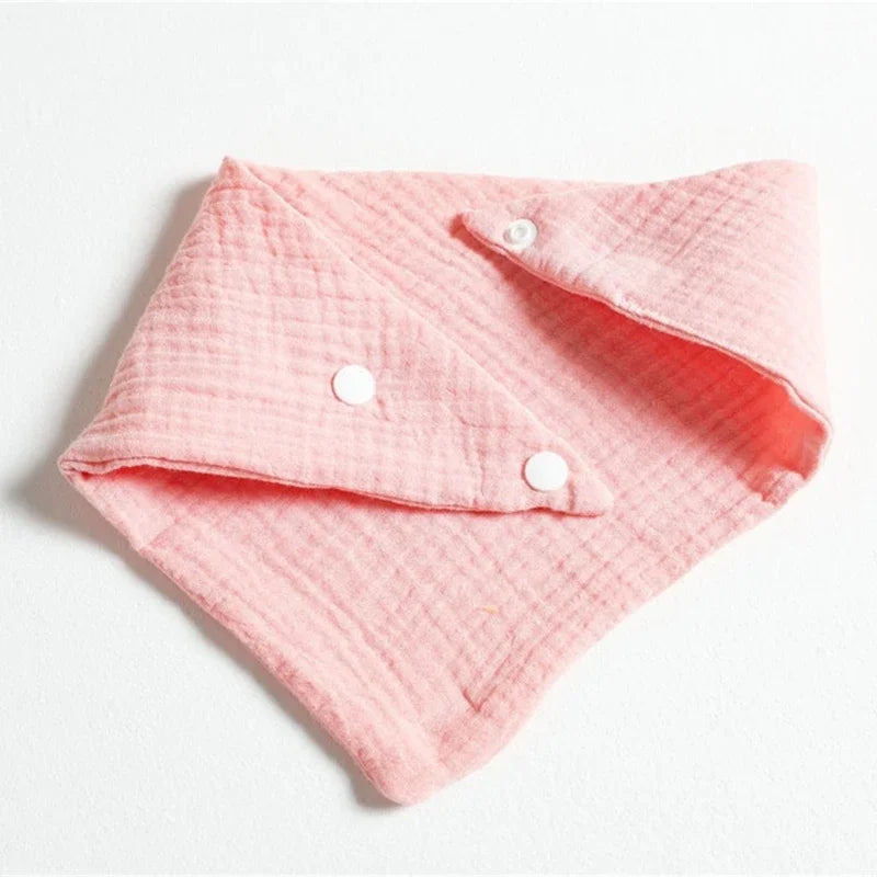 5-Pack Cotton Baby Drool Bibs Soft Absorbent Button Closure Unisex Newborn Infant Feeding Bibs