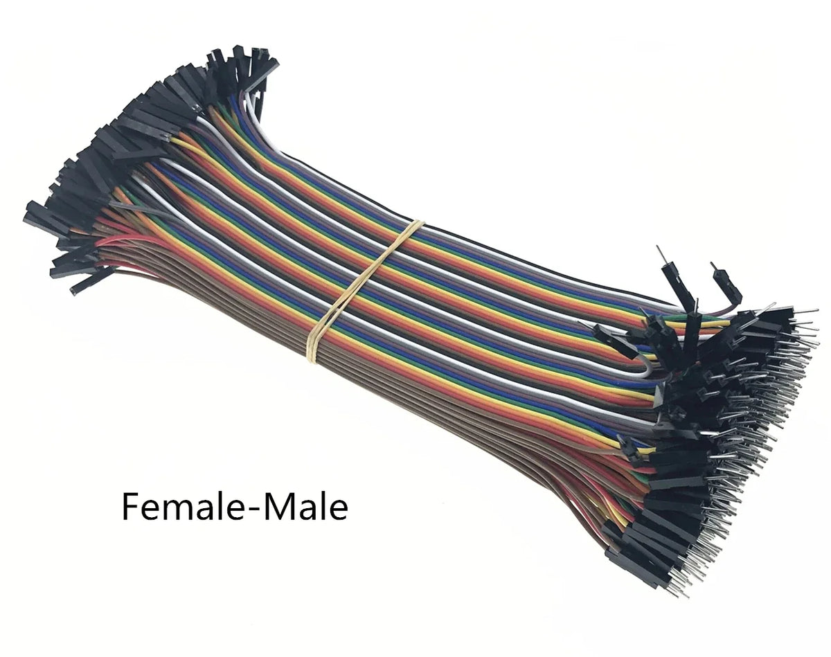 120-Piece Dupont Jumper Wire Kit 2.54mm (40 M-M, 40 M-F, 40 F-F) — 10cm/20cm/30cm (3.9/7.9/11.8 in) for Arduino Raspberry Pi Breadboard Prototyping