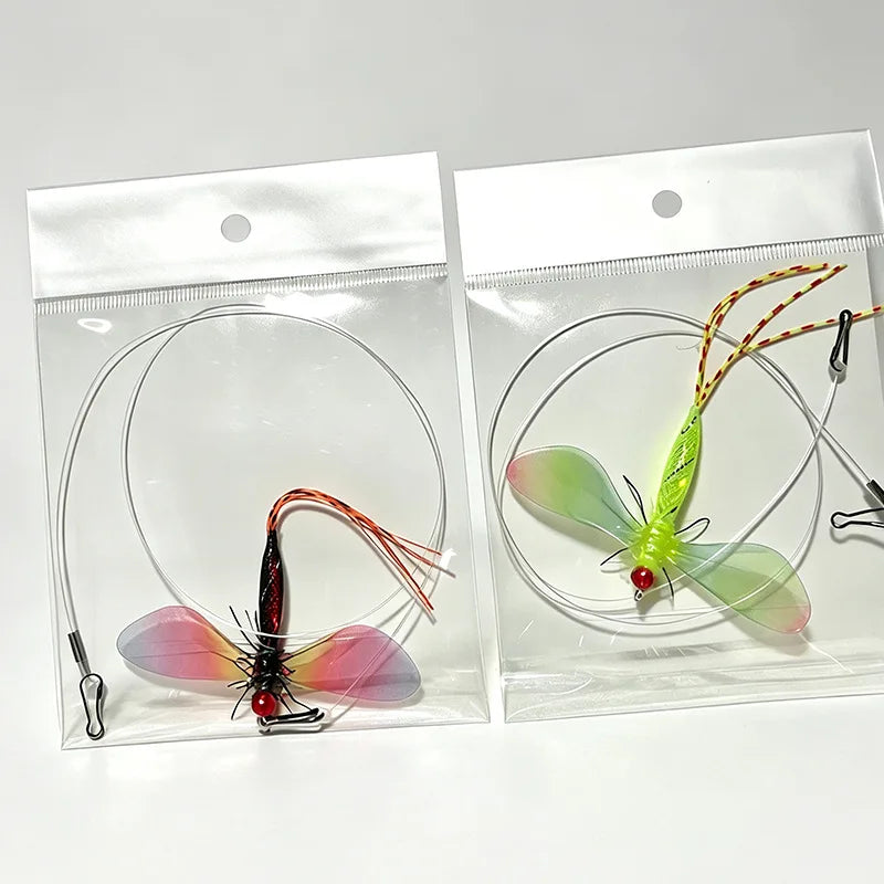 2-Pack Colored Dragonfly Cat Toy Replacement Heads - Artificial Insect Teasers for Cats