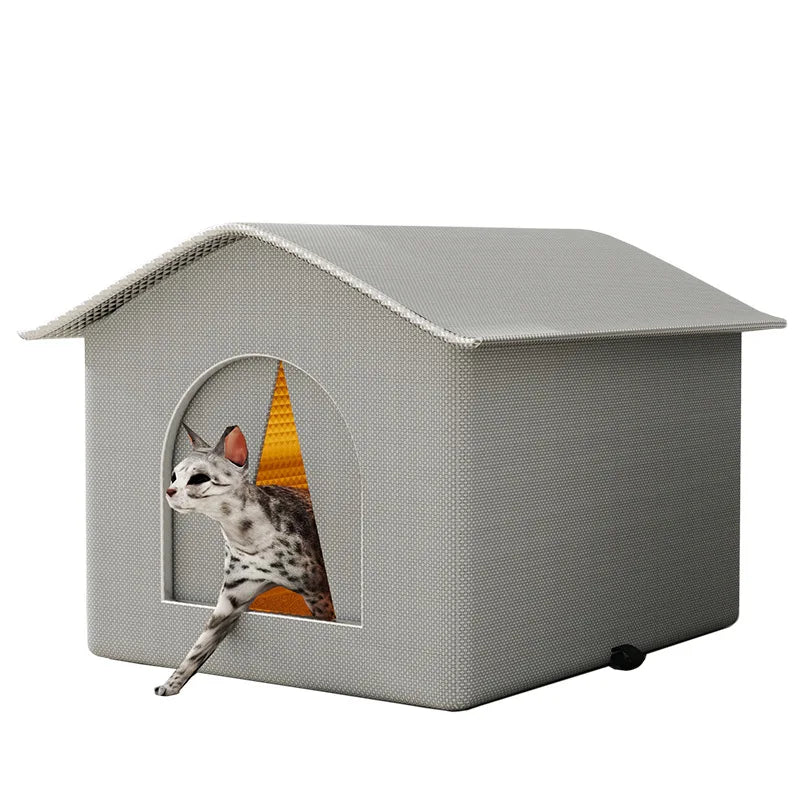 Waterproof Foldable Pet Cave Bed for Small Dogs & Puppies – Outdoor Winter Warm Plush Dog House, Washable