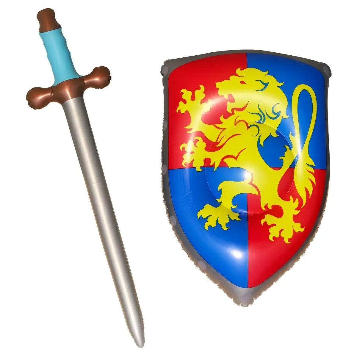 Inflatable Sword & Shield Set for Kids - 24in/60cm Sword & 18in/30cm Shield | 1 or 6-Pack Knight Party Favors