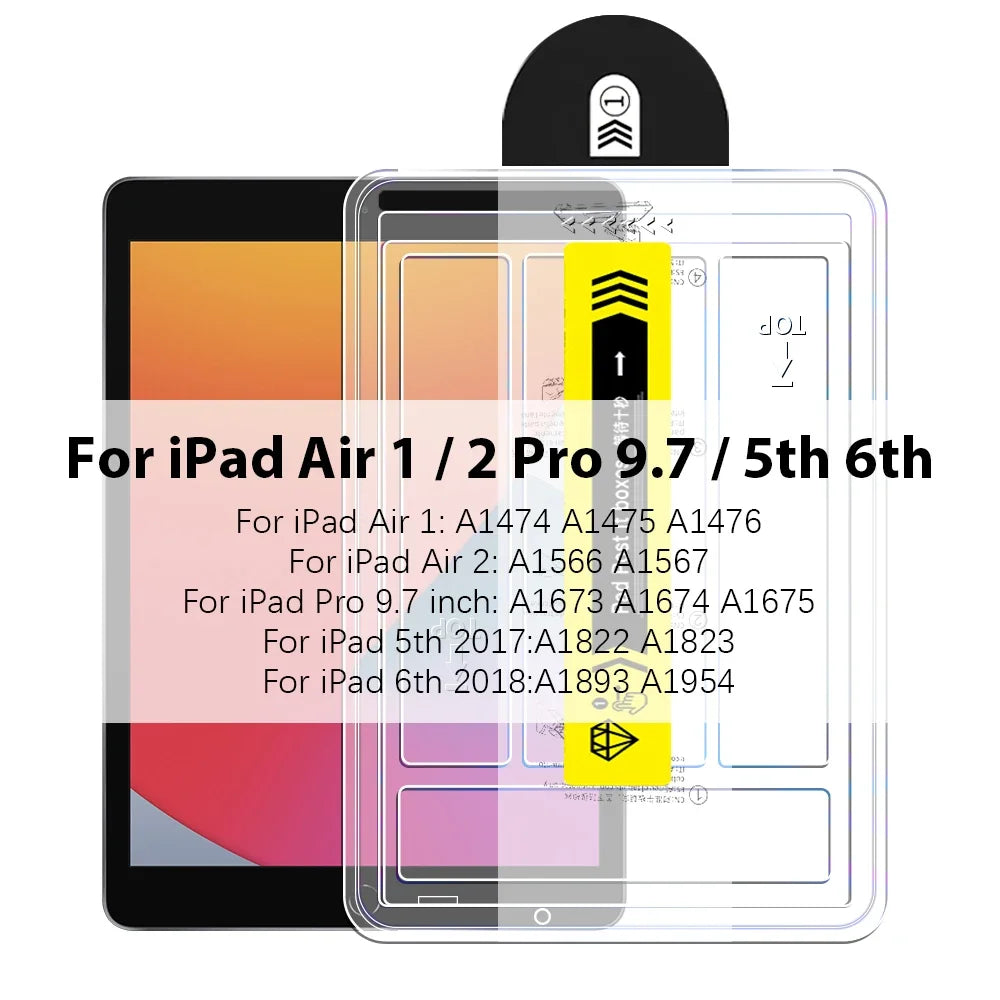 Tempered Glass Screen Protector for iPad Pro, Air & Mini — Fits 13-inch (33 cm), 12.9-inch (32.8 cm), 11-inch (27.9 cm), 10.9-inch (27.7 cm), 10.2-inch (25.9 cm), 8.3-inch (21.1 cm) — Anti-Fingerprint, Scratch-Resistant,