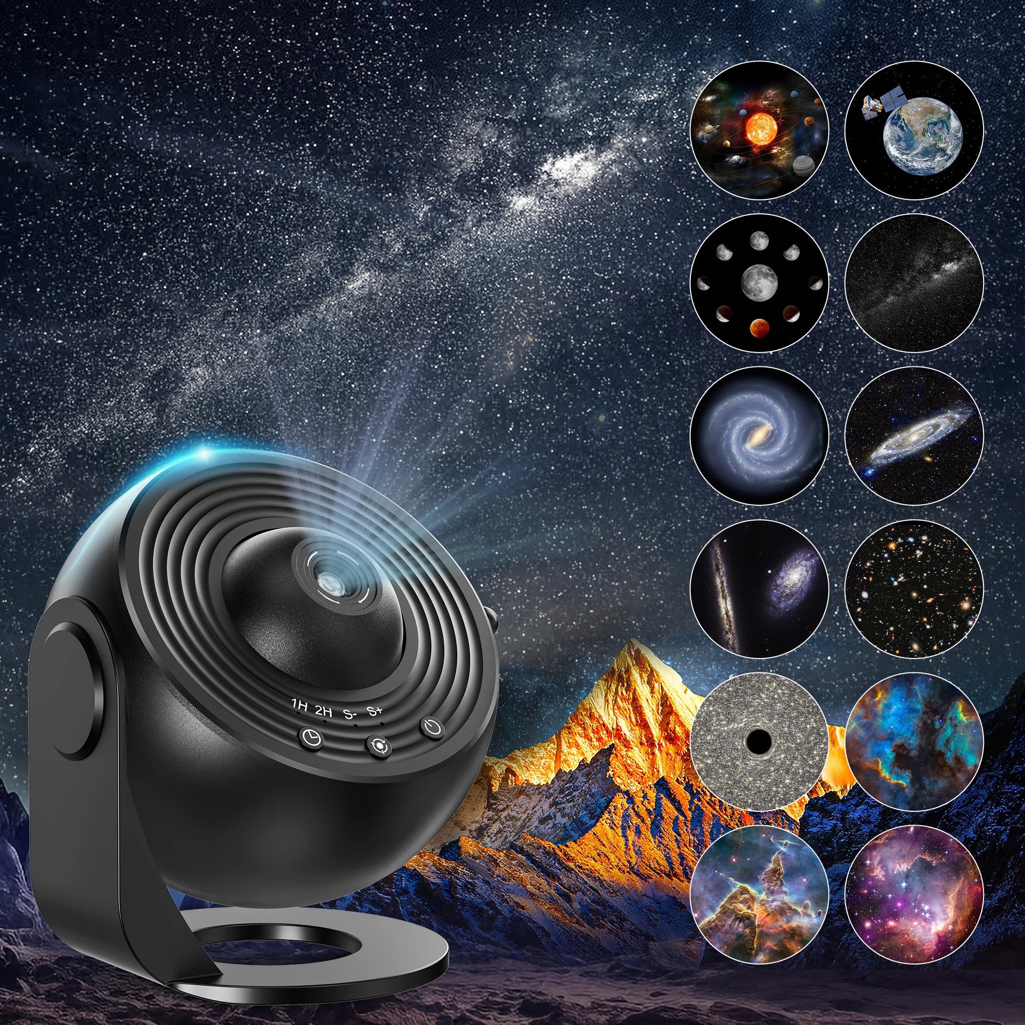 13-in-1 Galaxy Star Projector LED Night Light HD 360° Rotating Planetarium with 13 Discs & Timer for Kids and Adults
