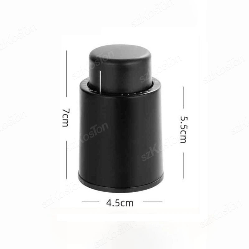 Wine Vacuum Stopper – Black Silicone Rubber Wine Saver Bottle Stopper, Fits 20–25 mm (0.79–0.98 in)