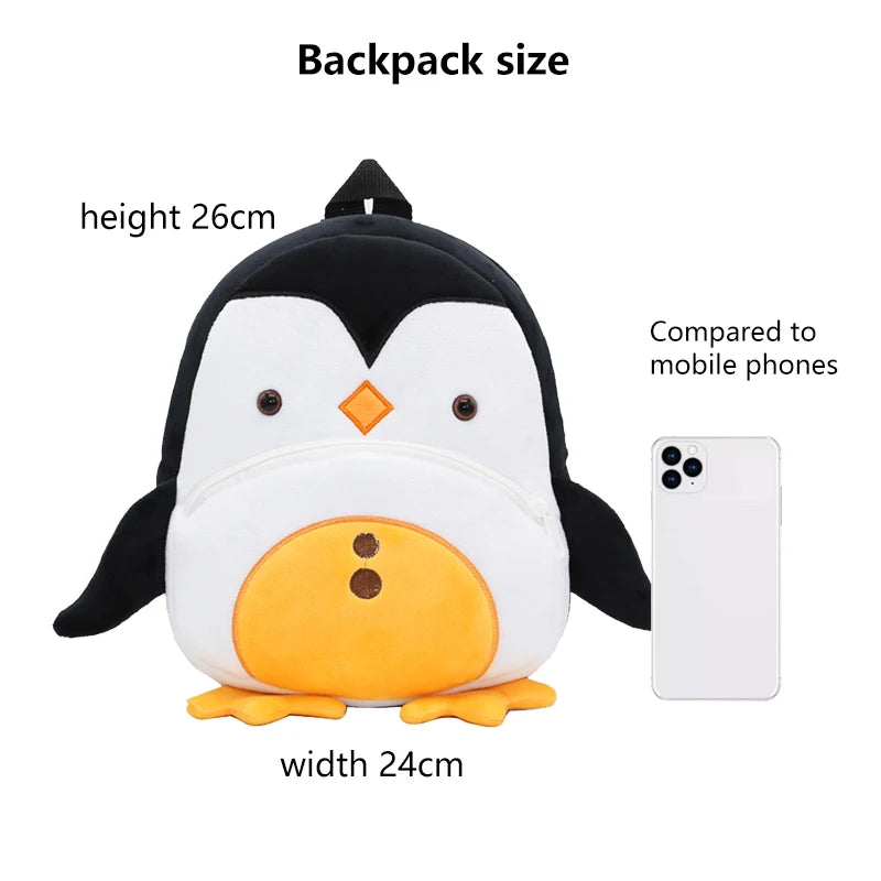 Cute Plush Animal Kids Backpack - Cartoon School Bag for Girls & Boys, Soft Preschool Backpack
