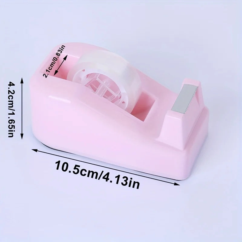 Pink Tape Dispenser with Weighted Non-Skid Base – Desk Tape Cutter (Tape Not Included)