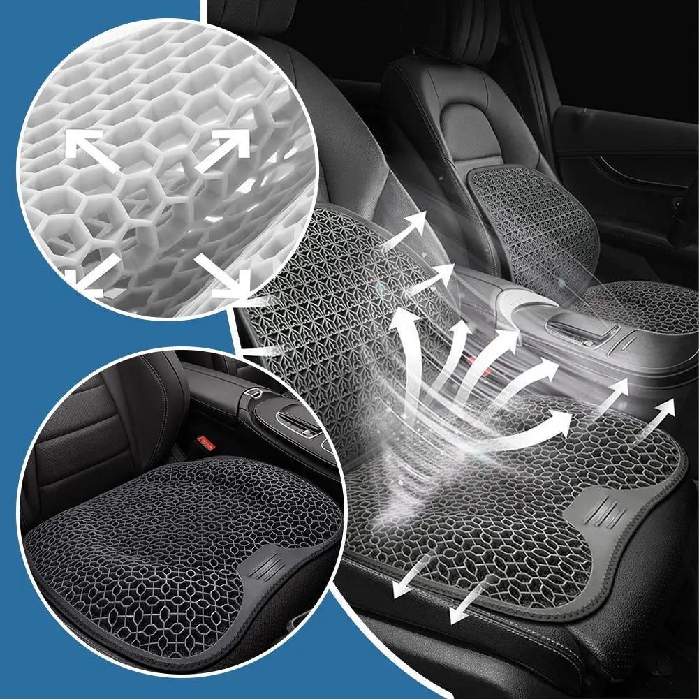Gel Honeycomb Seat Cushion, Breathable Ergonomic Car & Office Pad, Machine Washable (48 x 43 x 3 cm / 18.9 x 16.9 x 1.2 in)